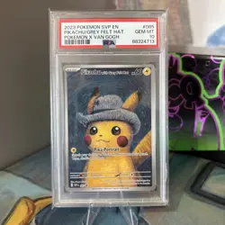Pokemon Pikachu TCG Van Gogh Museum Promo Grey Felt Hat SVP085 PSA 10 - Image 1