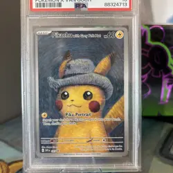 Pokemon Pikachu TCG Van Gogh Museum Promo Grey Felt Hat SVP085 PSA 10 - Image 2