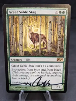Great Sable Stag (186) | MTG Magic Core Set 2010 | Artist Signed | LP | C - Image 1