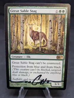 Great Sable Stag (186) | MTG Magic Core Set 2010 | Artist Signed | NM | A - Image 1