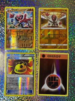 Pokemon TCG Reverse Holo: 51/101 Throh; Evolutions 96/108 Fighting Energy - Image 1