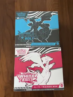 Pokemon Black Bolt and White Flare Elite Trainer Box ETB Set of 2 New - Image 1