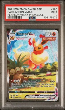 PSA 9 MINT 2021 POKEMON SWSH BLACK STAR PROMO #180 FULL ART/FLAREON VMAX - Image 1