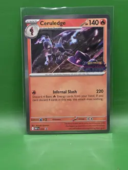 Ceruledge 014 Prerelease Staff Promo 2025 Pokemon Phantasmal Flames Stamp Promo - Image 1