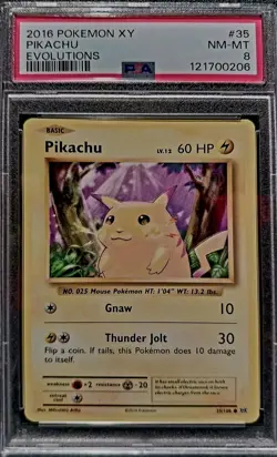 2016 Pokemon Xy Pikachu Evolutions #35 #35 Psa Nm- Mt 8 - Image 1