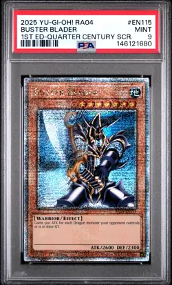 2025 YU-GI-OH! RA04-QUARTER CENTURY STAMPEDE #EN115 BUSTER BLADER PSA 9 - Image 1