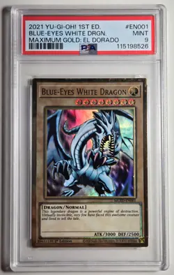 2021 YU-GI-OH! MAXIMUM GOLD EL DORADO Blue Eyes White Dragon MGED-EN001 PSA 9 - Image 1