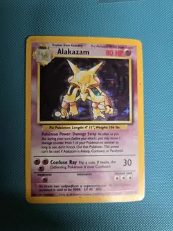 Pokemon Alakazam Card 1/102 Base Set, Unlimited 1999 WOTC Holo Rare - Image 1