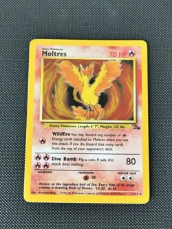 Pokemon Moltres Fossil 12/62 Holo Rare 70HP Wizards 1999 Card English - Image 2