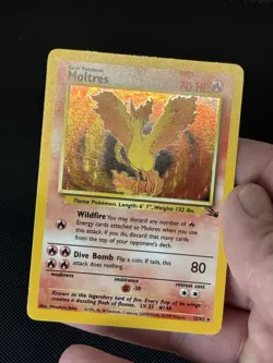 Pokemon Moltres Fossil 12/62 Holo Rare 70HP Wizards 1999 Card English - Image 3