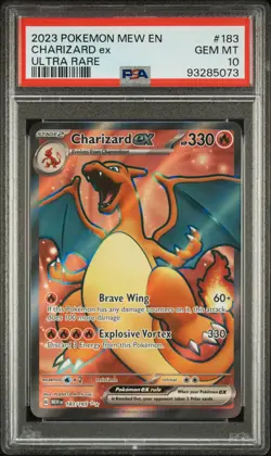 2023 POKEMON MEW EN-151 ULTRA RARE #183 CHARIZARD EX PSA 10 - Image 1