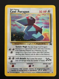 Cool Porygon 15 Wizards of the Coast Promos Black Star Promo Pokemon TCG - NM - Image 1