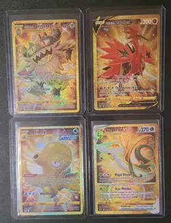 Pokemon Tcg 4 Gold Rare Lot, Galarian Zapdos Galarian Perrserker Octillery - Image 1