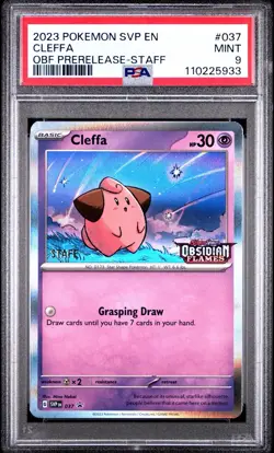 2023 Pokemon Scarlet & Violet Obsidian Flames Cleffa SVP037 STAFF PSA 9 MINT - Image 1
