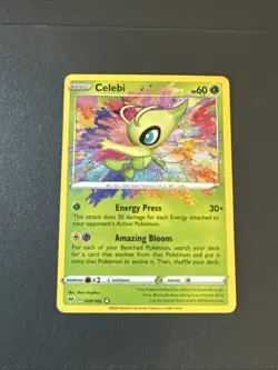 2020 Pokemon Vivid Voltage #009/185 Celebi Amazing Rare Holo Mint - Image 1