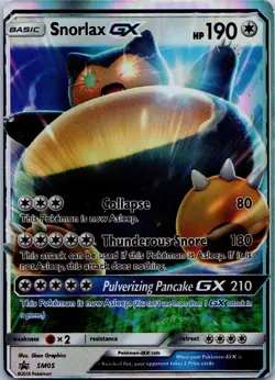 Pokemon Sun & Moon Snorlax GX SM05 Holo Black Star Promo - Image 1