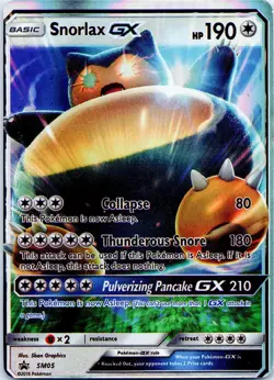 Pokemon Sun & Moon Snorlax GX SM05 Holo Black Star Promo - Image 2