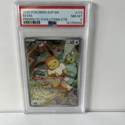 2025 POKEMON SVP EN-SV BLACK STAR PROMO #173 EEVEE PSA 8 - Image 1