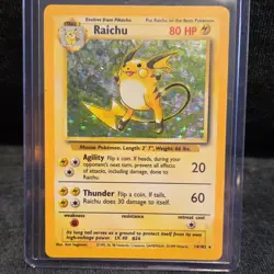 Pokemon Raichu Base Set Holo Rare 14/102 80 HP Wizards of the Coast - Image 1