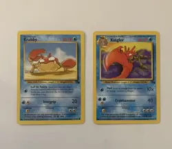 Pokemon Krabby 51/62 Kingler 38/62 Fossil Set EX-LP - Image 1