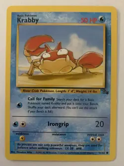 Pokemon Krabby 51/62 Kingler 38/62 Fossil Set EX-LP - Image 2