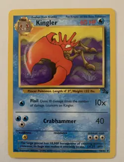 Pokemon Krabby 51/62 Kingler 38/62 Fossil Set EX-LP - Image 3