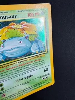 Pokemon Venusaur 15/102 Set Base Rara Holo Swirl Unlimited Wizards ITA Vintage - Image 3