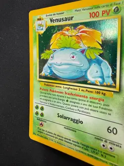 Pokemon Venusaur 15/102 Set Base Rara Holo Swirl Unlimited Wizards ITA Vintage - Image 5