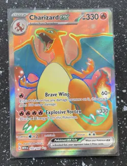 Pokemon TCG Scarlet & Violet Charizard EX 183/165 Full Art Fresh NM Condition - Image 1
