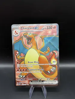 Pokemon TCG Charizard EX Full Art Card 183/165 Scarlet Violet 151 - Image 1