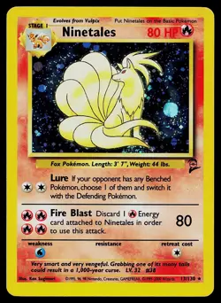 Pokemon Card - Ninetales Base Set 2 13/130 Holo Rare - Image 1