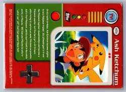 Pokemon Animation Edition Ash Ketchum Topps #TV1 Pokemon Card - Image 2