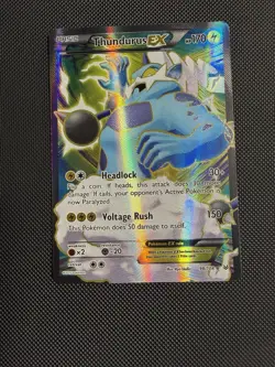 Pokemon TCG Thundurus EX 98/108 Roaring Skies Full Art Ultra Rare Card LP - Image 1