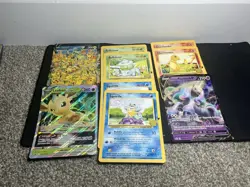 Pokemon TCG Jumbo 8-Card Lot Leafeon, Pikachu, Rapidash V, Squirtle, Bulbasaur - Image 1