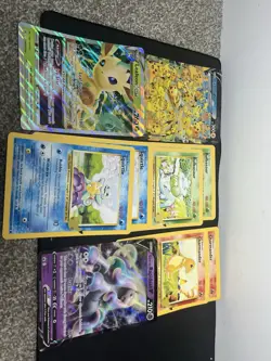 Pokemon TCG Jumbo 8-Card Lot Leafeon, Pikachu, Rapidash V, Squirtle, Bulbasaur - Image 2