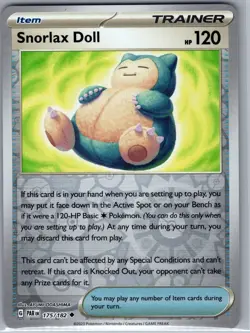 Snorlax Doll 175/182 Reverse Holo SV04: Paradox Rift - Pokemon Card - NM - Image 1
