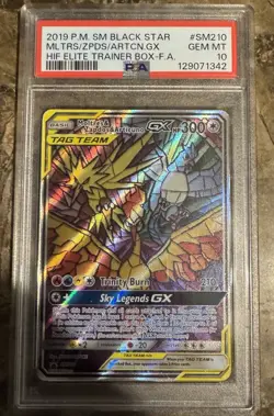 Pokemon 2019 Moltres Zapdos Articuno GX SM210 SM Black Star Promos GEM MT PSA 10 - Image 1