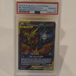 Pokemon Moltres & Zapdos & Articuno GX SM210 Promo Holo PSA 10 300 HP - Image 1