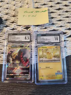 Pokemon CGC Graded Darkrai VSTAR & Pikachu Holo Illustration Contest Winner Lot - Image 1