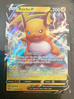 Pokemon TCG Brilliant Stars Raichu V 045/172 NM/M Pack Fresh - Rare Holo - UK - Image 1