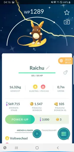 Pokemon Go Shiny Alola Raichu - Pokemon Go Schillernd Alola Raichu - Image 1