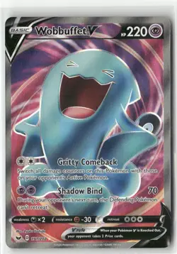 Pokemon Wobbuffet V (Full Art) Ultra Rare SWSH01: Sword & Shield Base Set 191/20 - Image 1