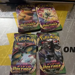 4 x Pokemon Sword & Shield Vivid Voltage Booster Pack Art Set New Factory Sealed - Image 1