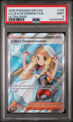 2025 POKEMON MEG EN-MEGA EVOLUTION ULTRA RARE #169 LILLIE'S DETERMINATION PSA 9 - Image 1