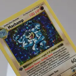 Pokemon TCG - Machamp 8/102 Base Set Holo Rare Shadowless WOTC 1999 - EXC - Image 1