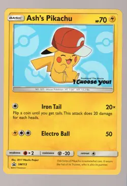 Pokemon Ash's Pikachu SM Promos #SM113 MP - Image 1