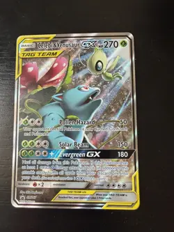 Pokemon TCG Celebi & Venusaur GX SM167 Promo Tag Team Holo Card NM Condition - Image 1