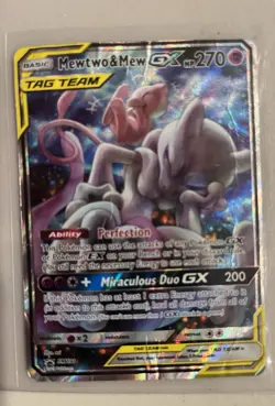 Pokemon Mewtwo and Mew GX TCG Sun & Moon Holo Promo Card #SM191 - Image 1