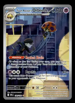 Team Rocket's Orbeetle 198/182 Illustration Rare Destined Rivals Pokemon Card - Image 1