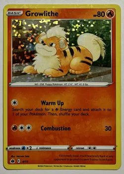 Growlithe 4/15 (MP) Confetti Holo McDonald’s Promo 2022 Pokemon Card TCG - Image 1